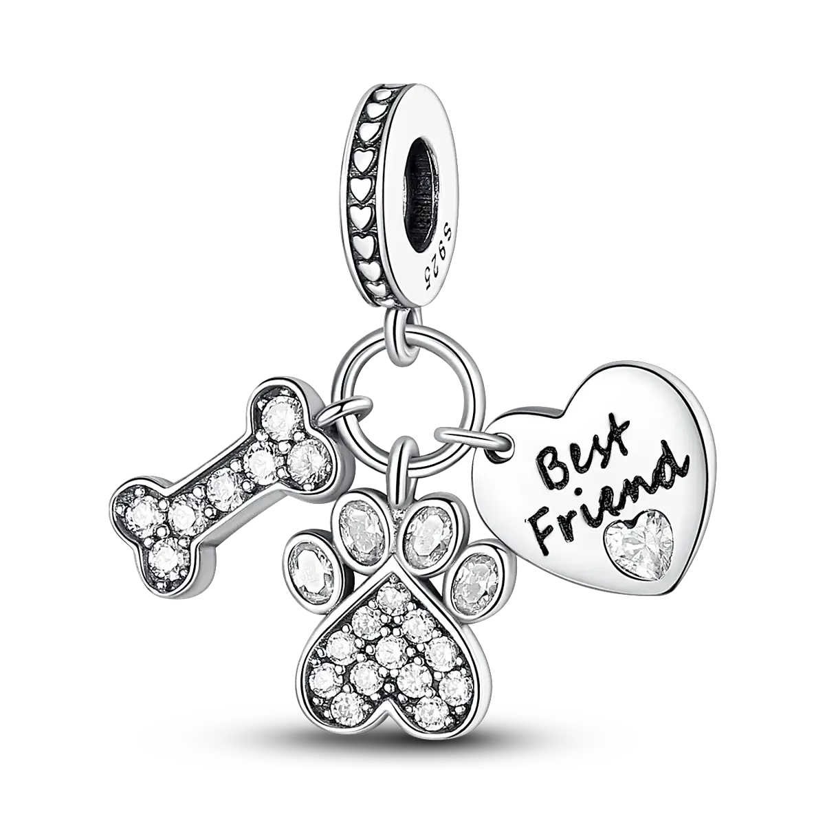 925 Sterling Silver Charms Bead Pink Butterfly Luminous Firefly Dangle Fit Bangle Bracelet Necklace DIY Jewelry