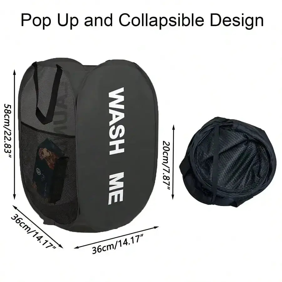 Portable Mesh Pop Up Laundry Hamper Wide Opening Breathable Dorm Room