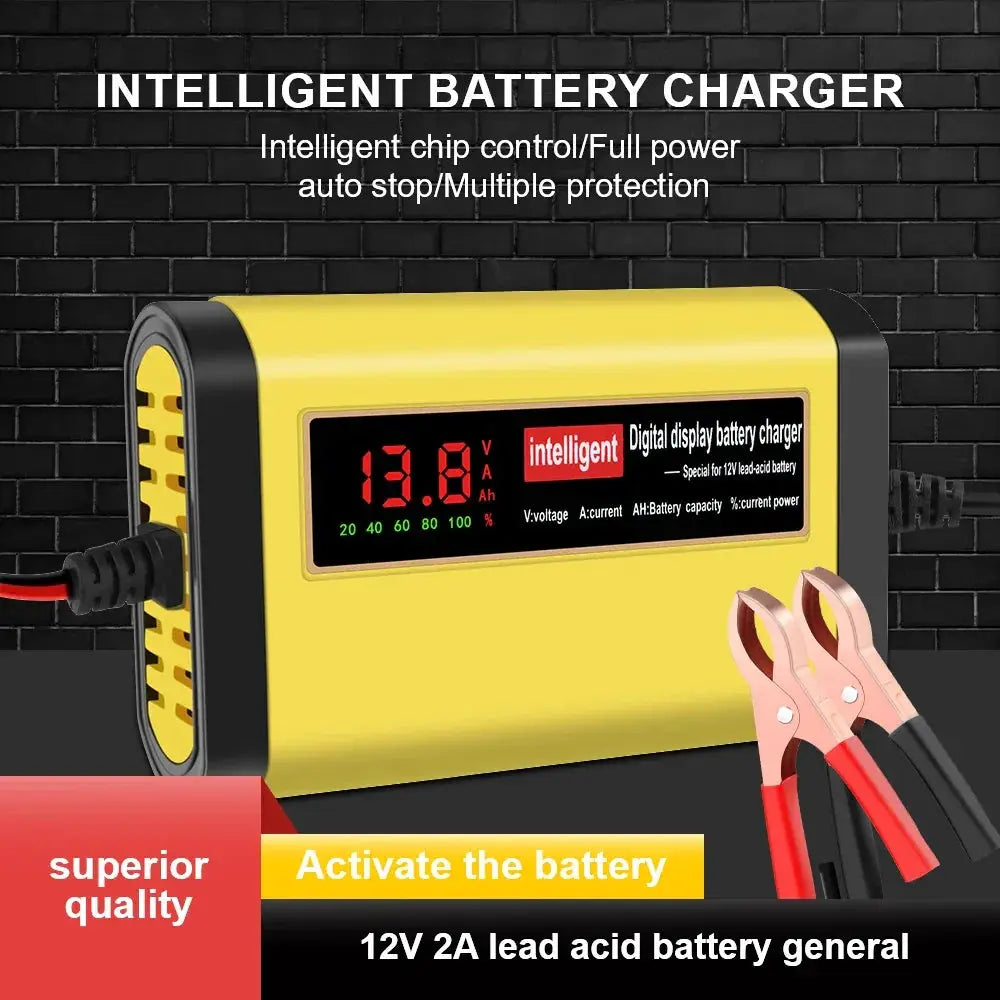 VoltEdge 3 Stage 12V Lead Acid AGM GEL Battery Charger For Cars Intelligent Digital Control Safe Stable Charging