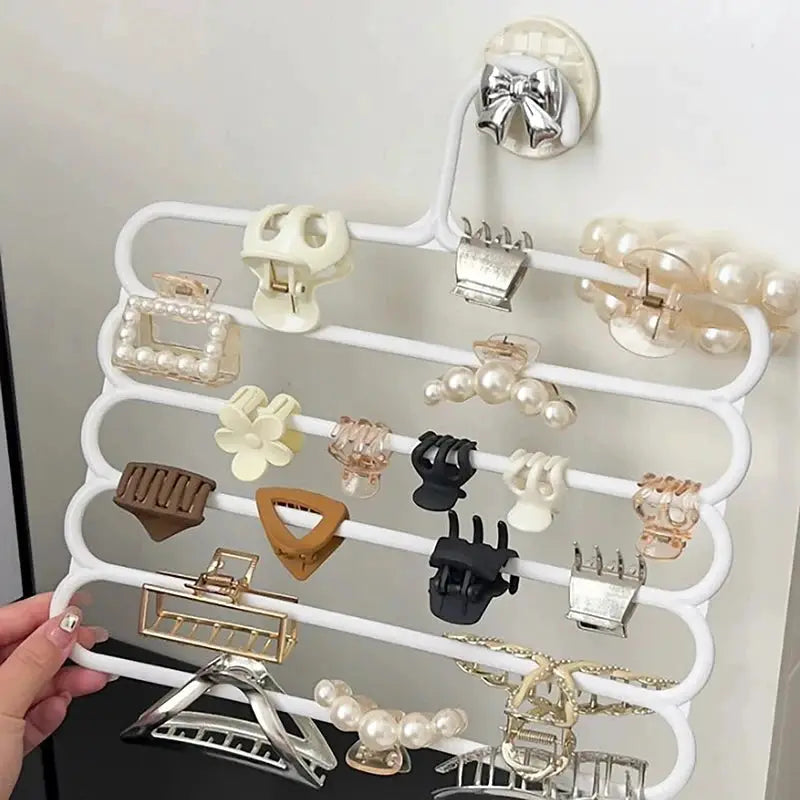 5 Layer Hair Claw Storage Rack Organizer Wall Hanging Headband Holder Large Capacity For Hairpins And Claws For Women