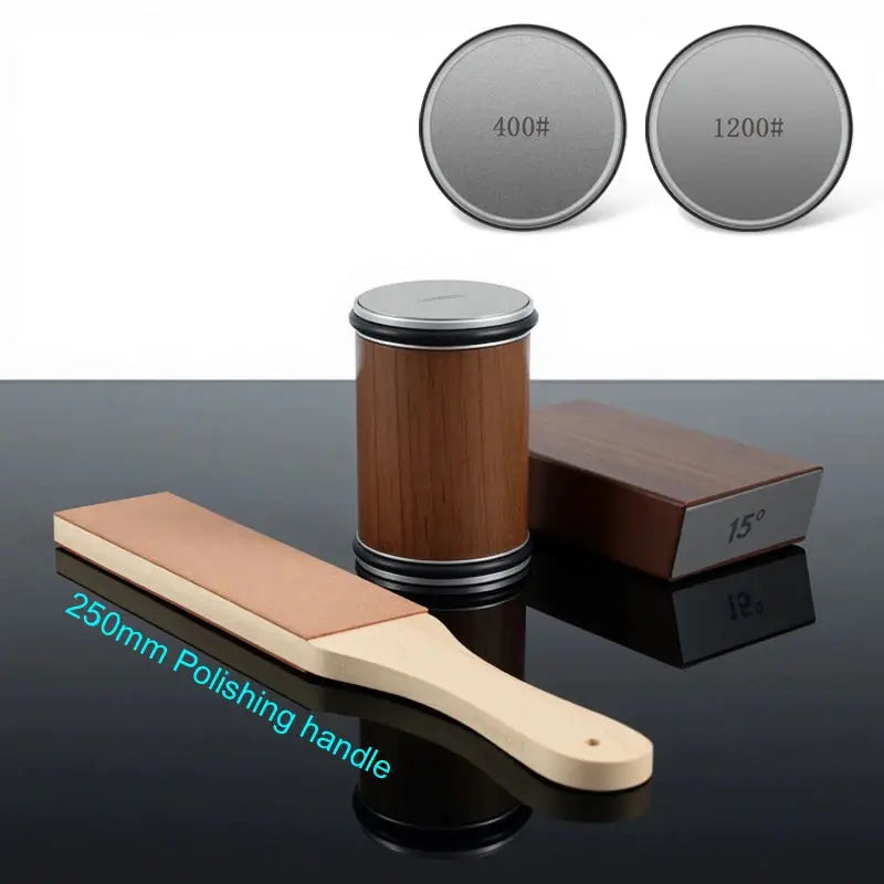 Rolling Knife Sharpener With Magnetic Knife Holder And Diamond Sharpening Stones For 15 And 20 Degree Angles