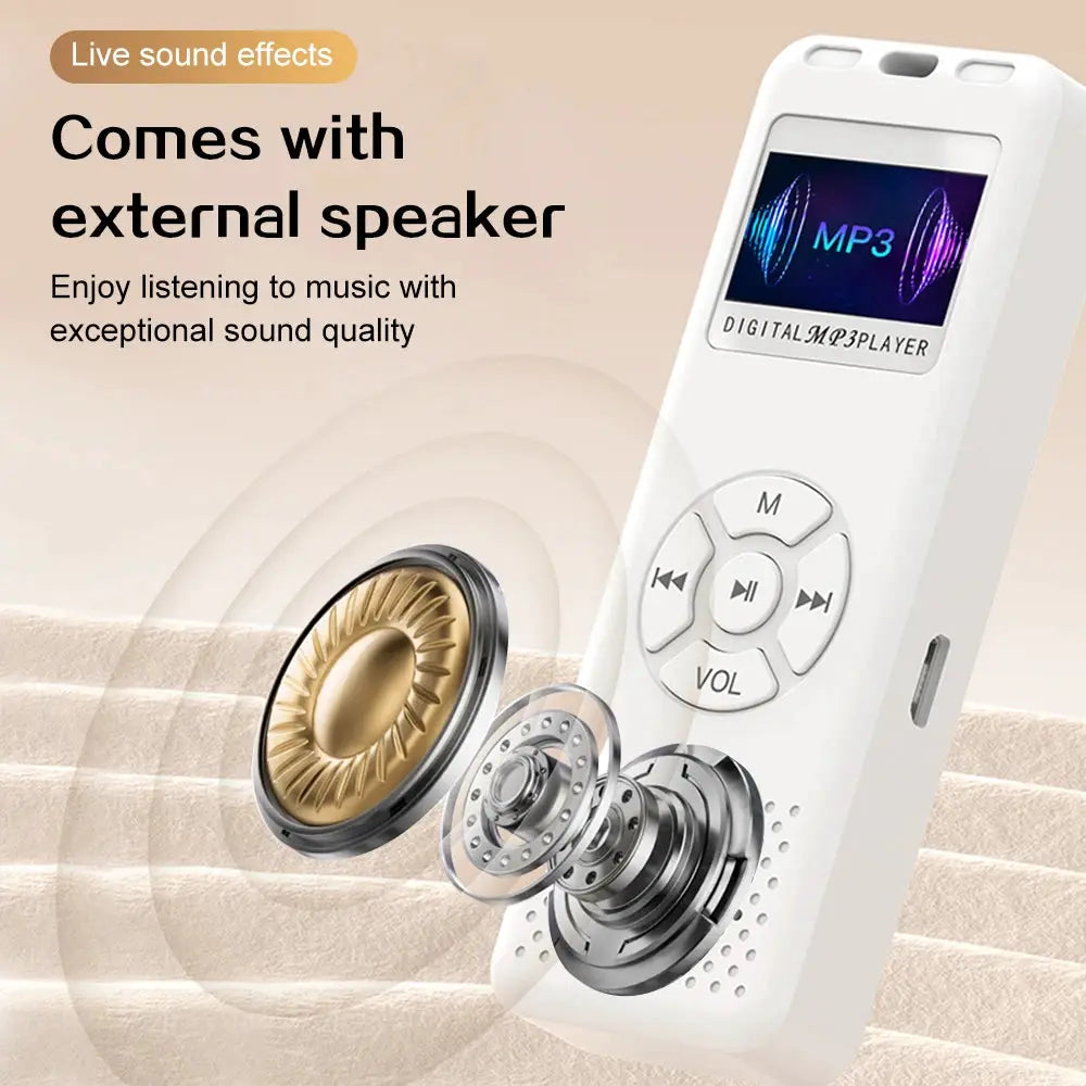 Mini Digital Voice Recorder With MP3 Player And FM Radio HiFi Sound Quality Compact Portable Recorder For Travel