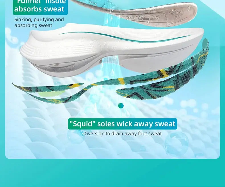 ONEMIX Marathon carbon-plate running shoes by Simples Market, white with blue accents for men.