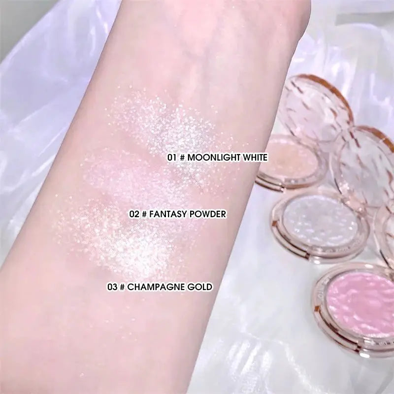 High Gloss Powder Glitter Highlight Contour Palette Natural Gloss Finish for Highlighting Contouring and Concealing