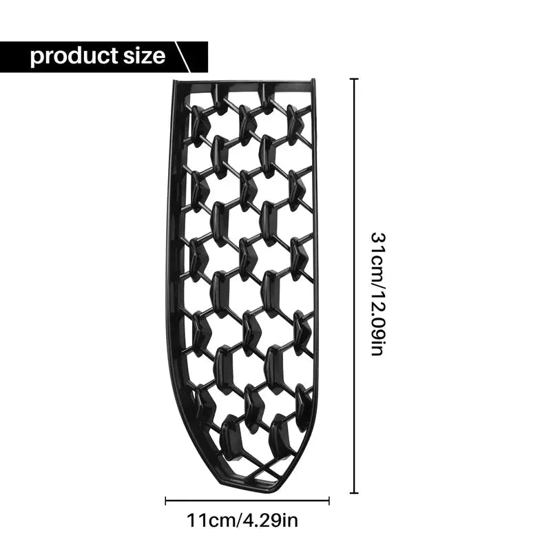 Mazda CX-30 front lower grille cover in black honeycomb design; 31 cm tall, 11 cm wide.