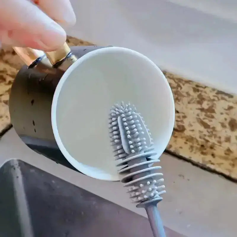 Long Handle Silicone Bottle Brush for Cleaning Bottles Cups Thermos Glassware Kitchen Cleaning Tools