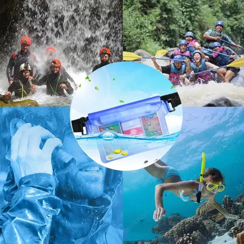 Three Layer High Waterproof Sealing Swimming Bag Large Transparent Dry Pouch For Iphone And Mobile Phones