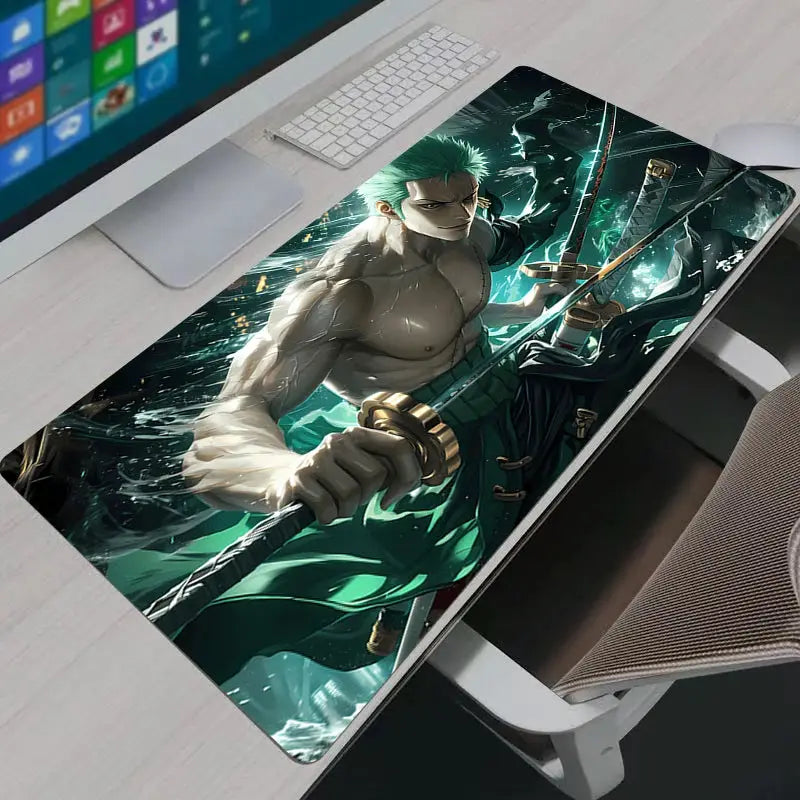 One Piece Zoro Large Mouse Pad Non Slip Rubber Desk Mat For PC Gaming And Notebook Setup