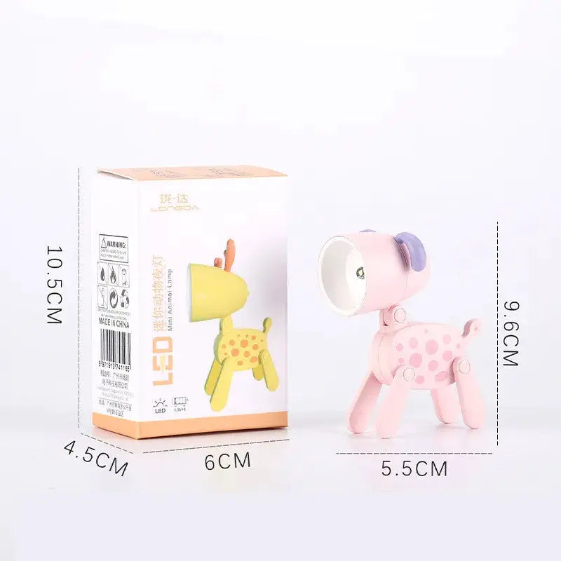 LED mini night light pink deer-shaped foldable desk lamp by Simples Market