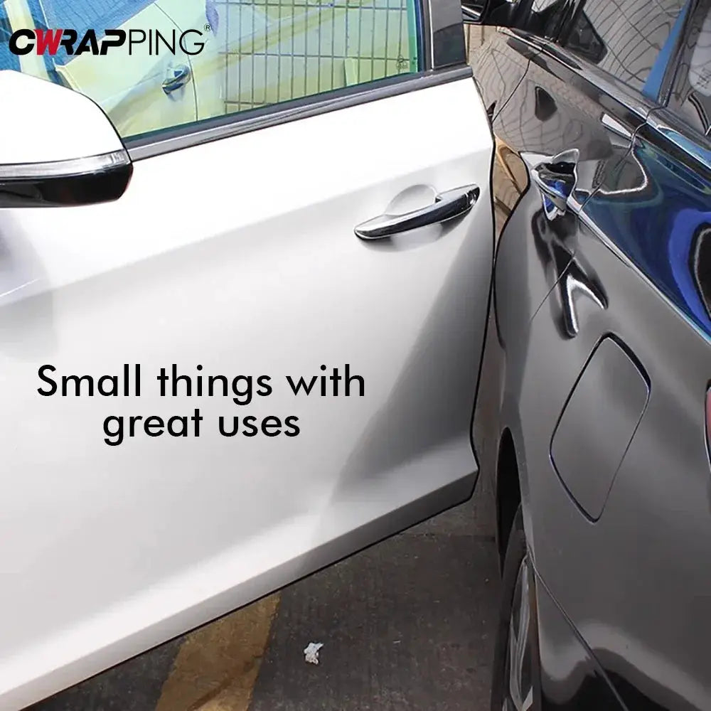 5M car door edge sealing strip, transparent PVC anti-collision and anti-scratch protector; CWRAPING logo visible
