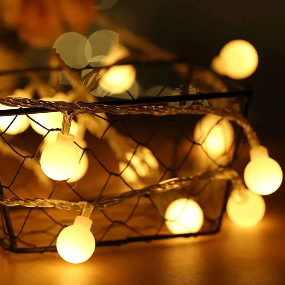 Garland Lights Outdoor 10M USB Battery Powered Ball LED String Lights For Weddings Gardens And Christmas Decoration