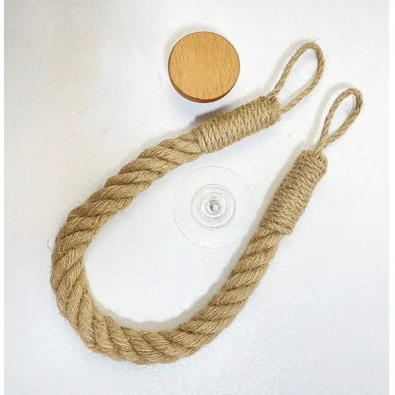 Nail Free HomeNest Rope Paper Towel Holder No Tools Needed Wall Mount For Kitchen And Bathroom Durable Rope Design