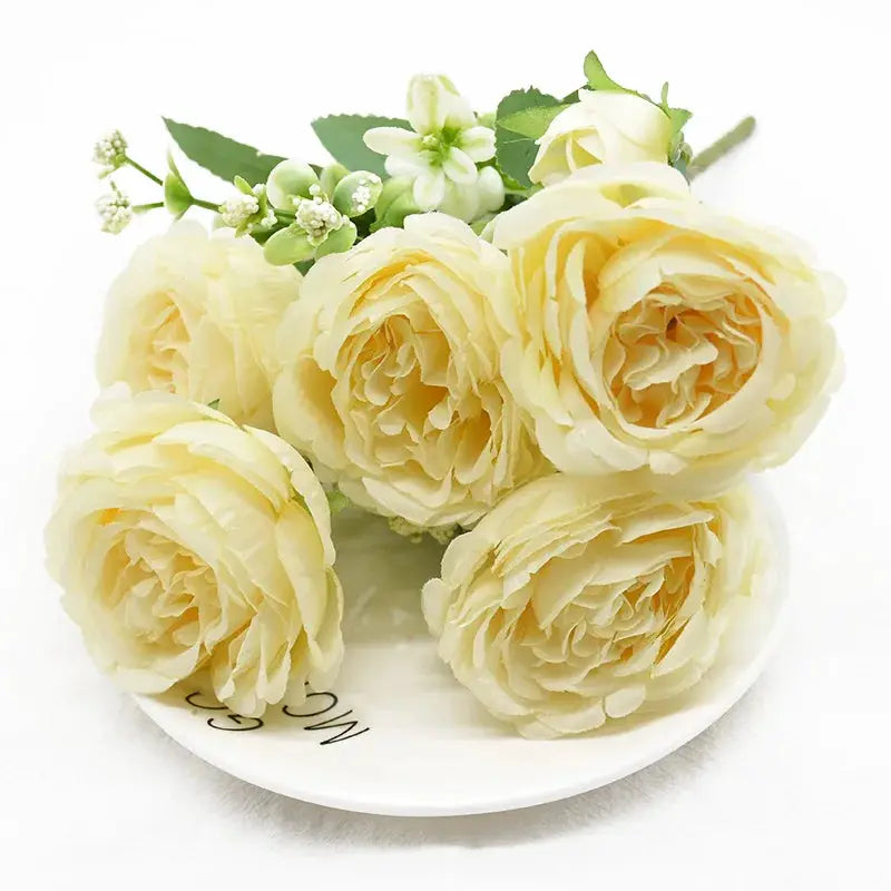 Artificial Peony Bouquet 9 Heads One Bundle for Home Decor Wedding DIY Festival Outdoor Decor Scrapbooking Bonsai Gifts