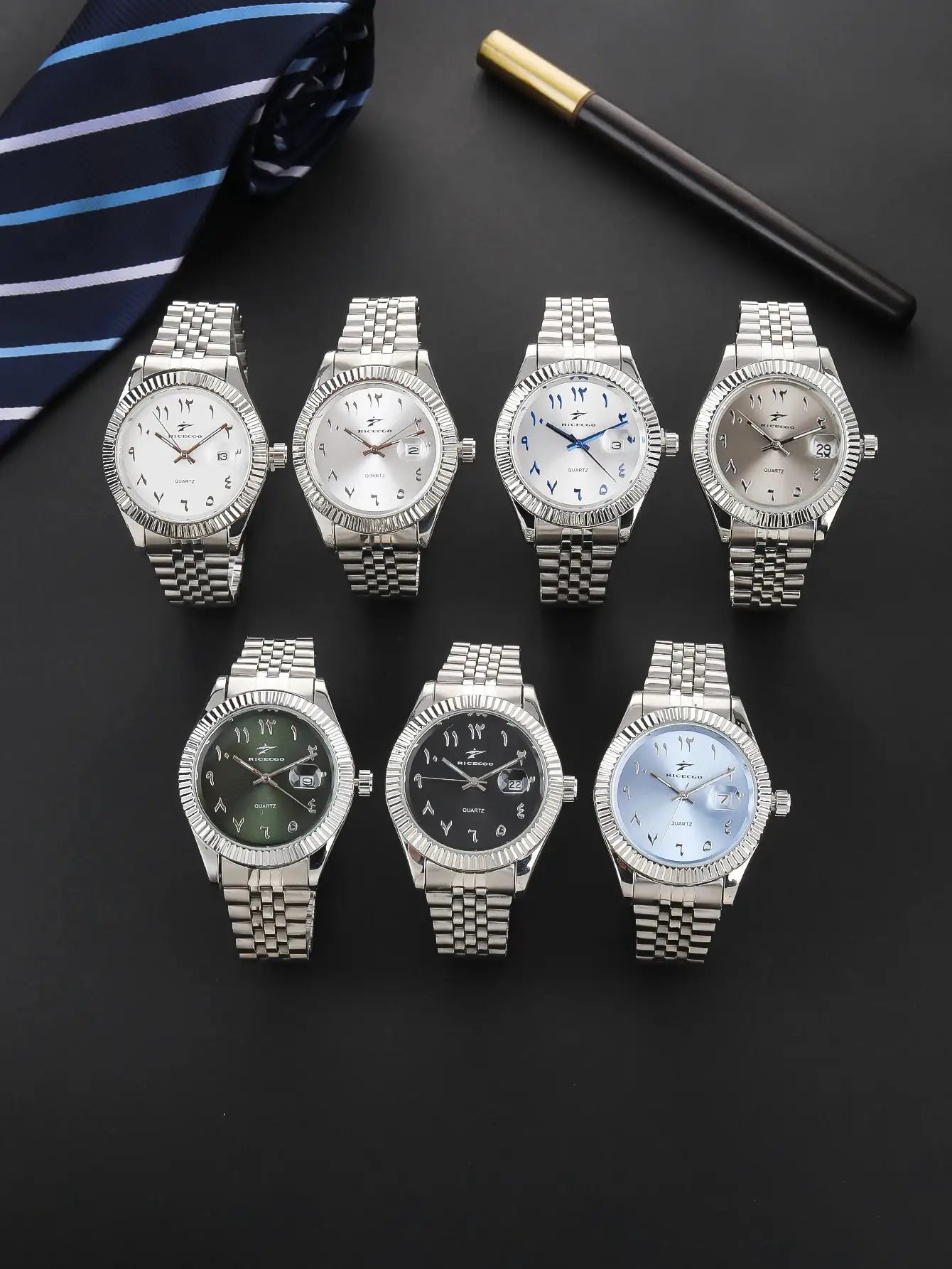 Mens Luxury Stainless Steel Quartz Wristwatch With Date Display For Classic Business And Casual Styles