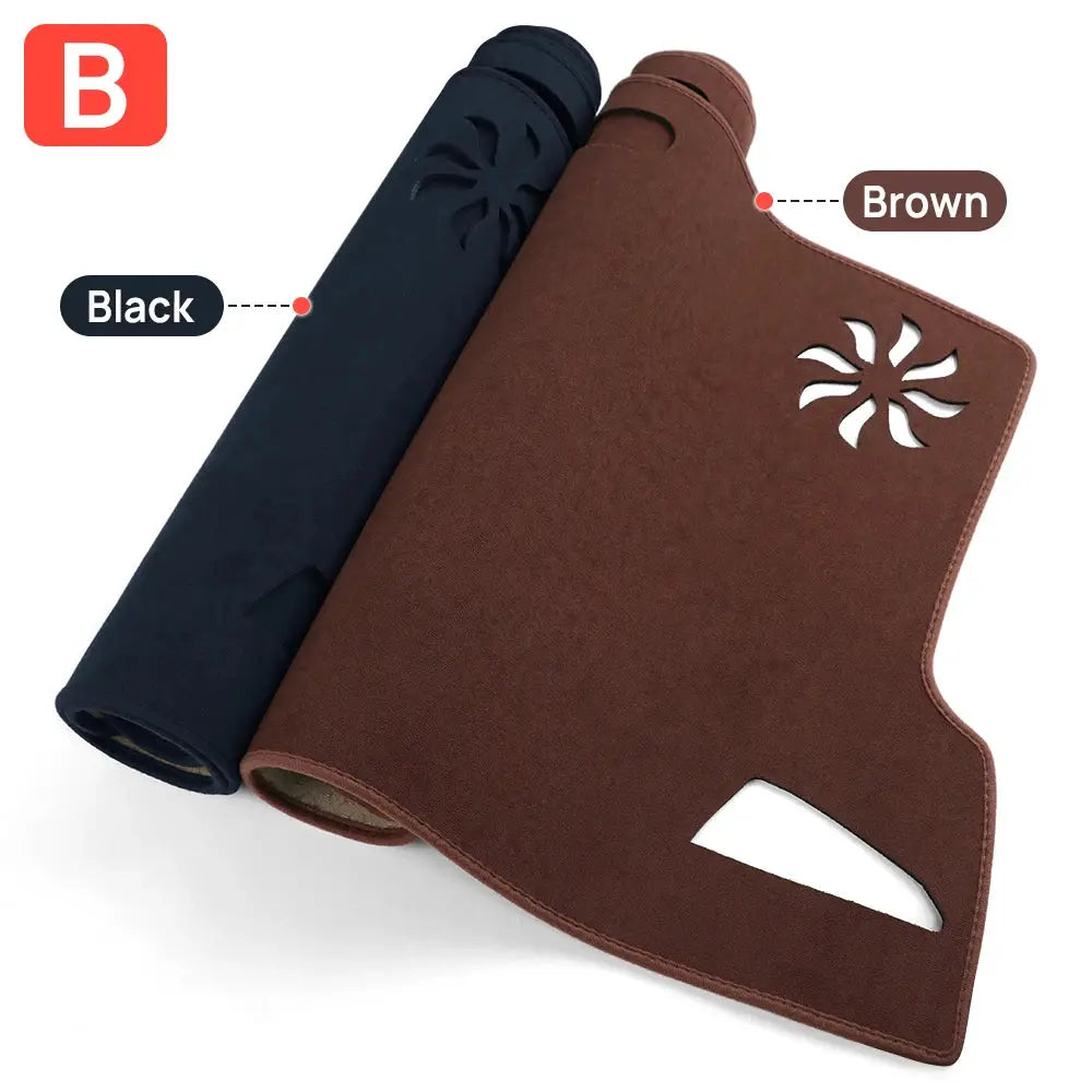 Sun shade dashboard covers for Toyota Corolla E210; Simples Market, black and brown, non-slip mats, 2 pcs