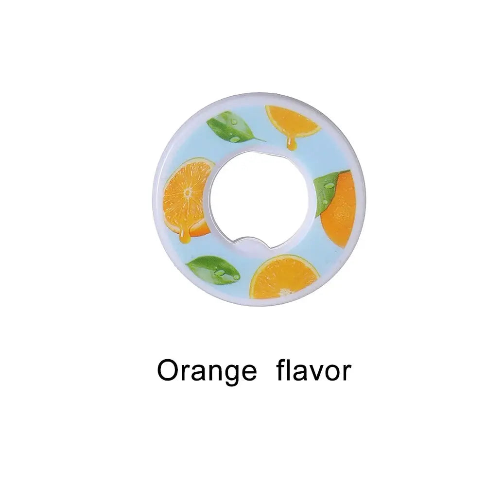 Water bottle flavor pod ring with orange citrus slice design