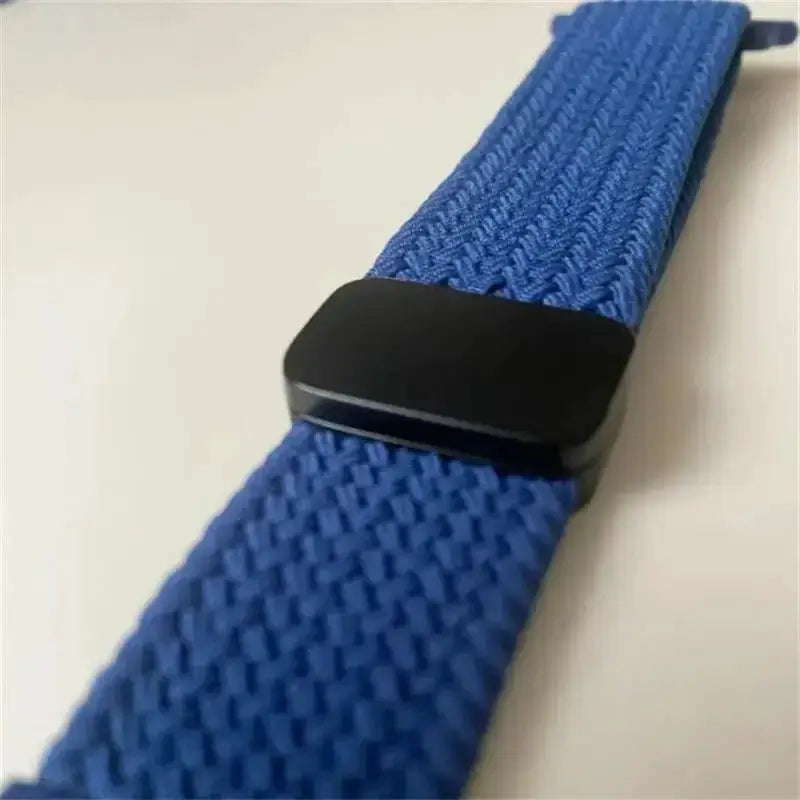 Braided Apple Watch strap blue with black buckle for 38–49mm models