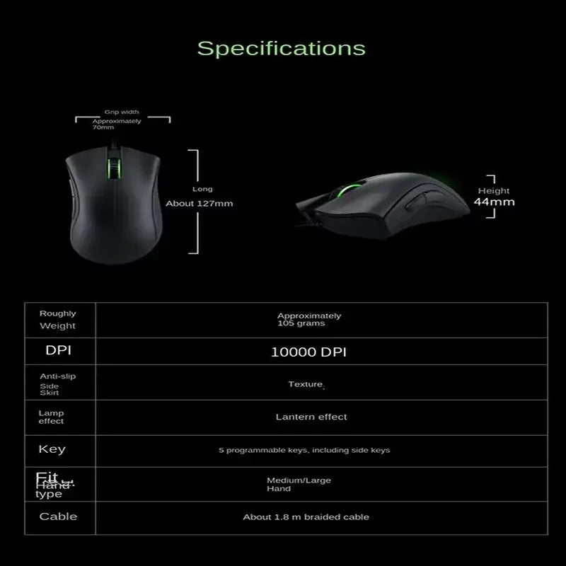 6400 DPI Wired Gaming Mouse New Model Ultra Sensitive Tracking High Precision Dual Purpose for LOL Esports and Office