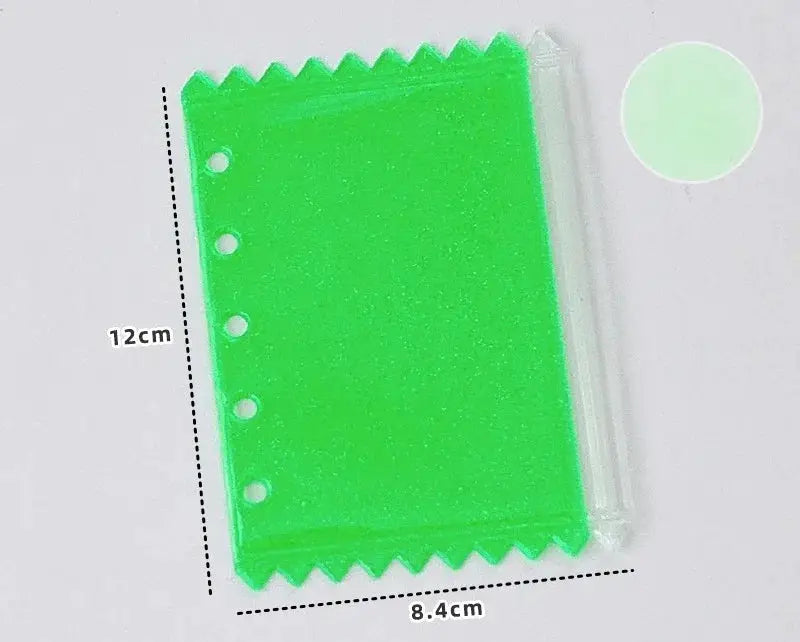 Green M5 5-hole binder with zipper pocket; waterproof PVC document folder for documents