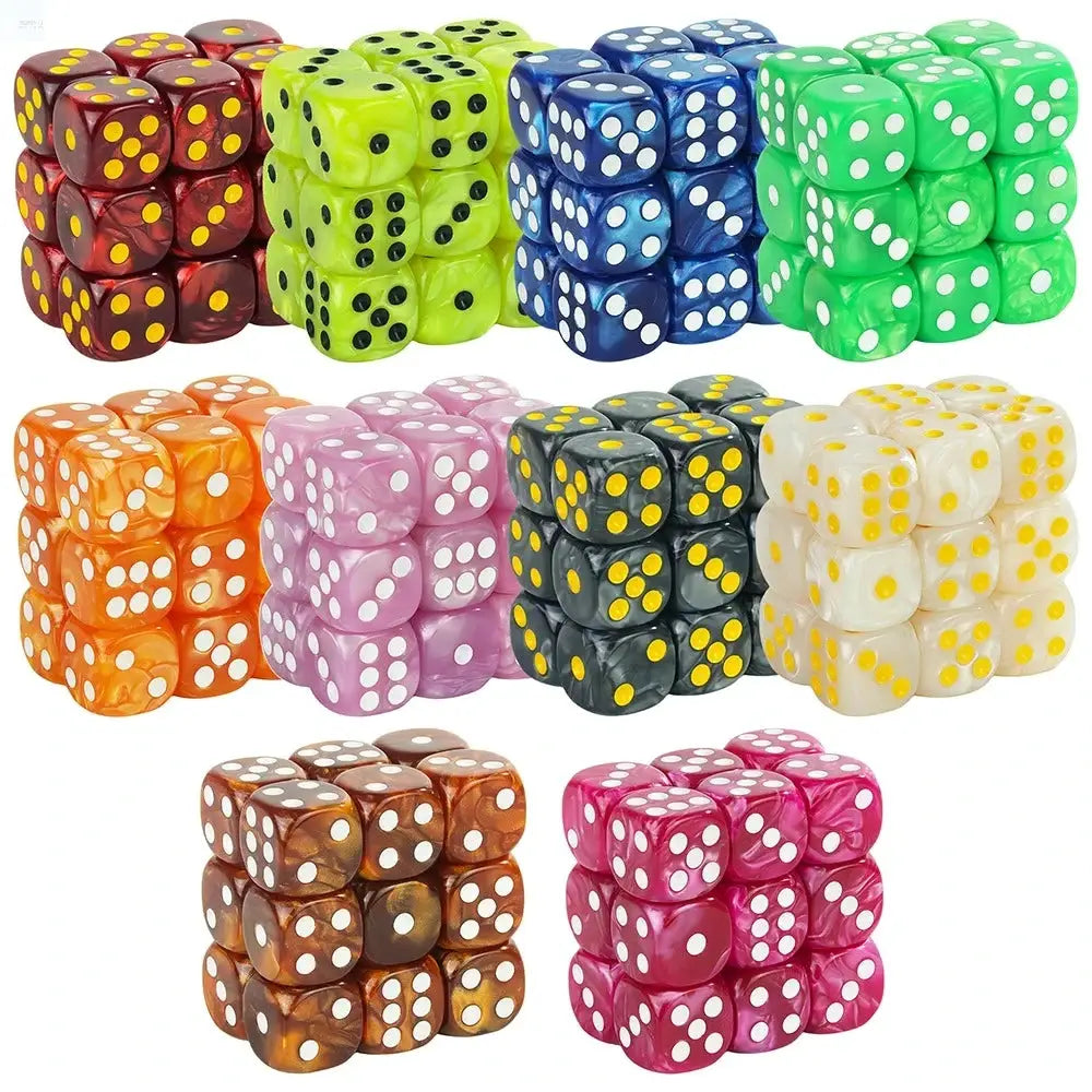 16mm Round Corner Marble Acrylic Dice Set 6 Sided For Tabletop Games Gambling Entertainment Party