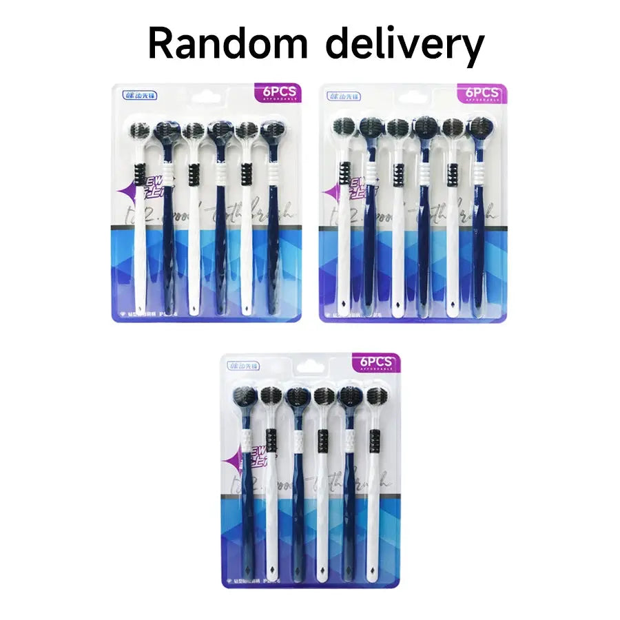 Coup 3D U Shaped Three Sided Manual Toothbrush Set 6 Pieces For Adults One Minute Cleaning