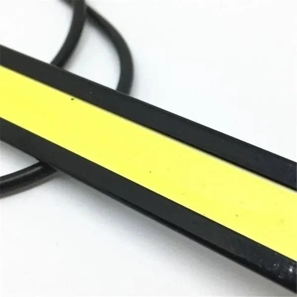 LED DRL strip, 17cm, waterproof 12V COB LED car daytime running lights with yellow center stripe