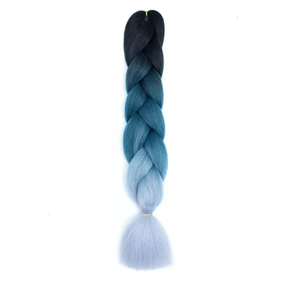 24-inch DIY jumbo braiding hair, blue ombre synthetic crochet braid