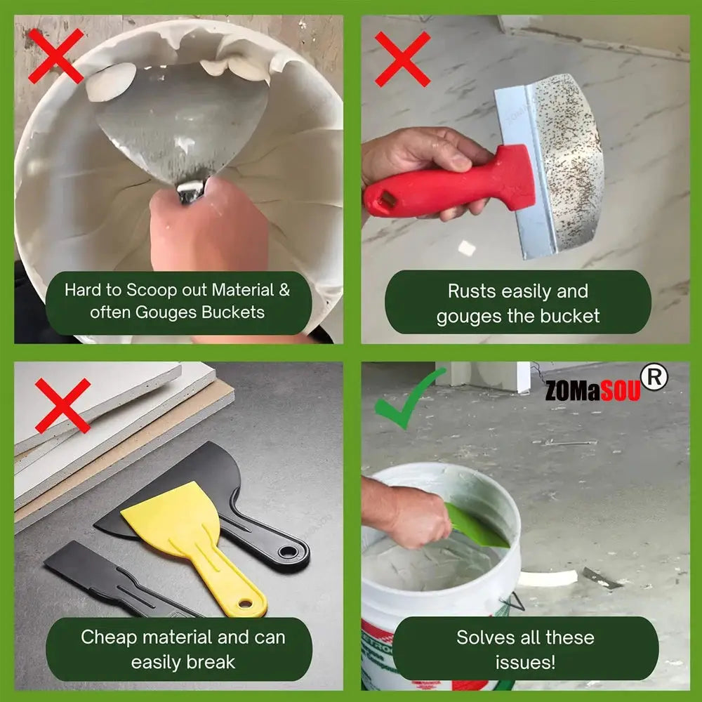 Curved Bucket Scoop Scraper Spackle Paint Putty Knife For Drywall Finishing Plaster Patch Construction Tools