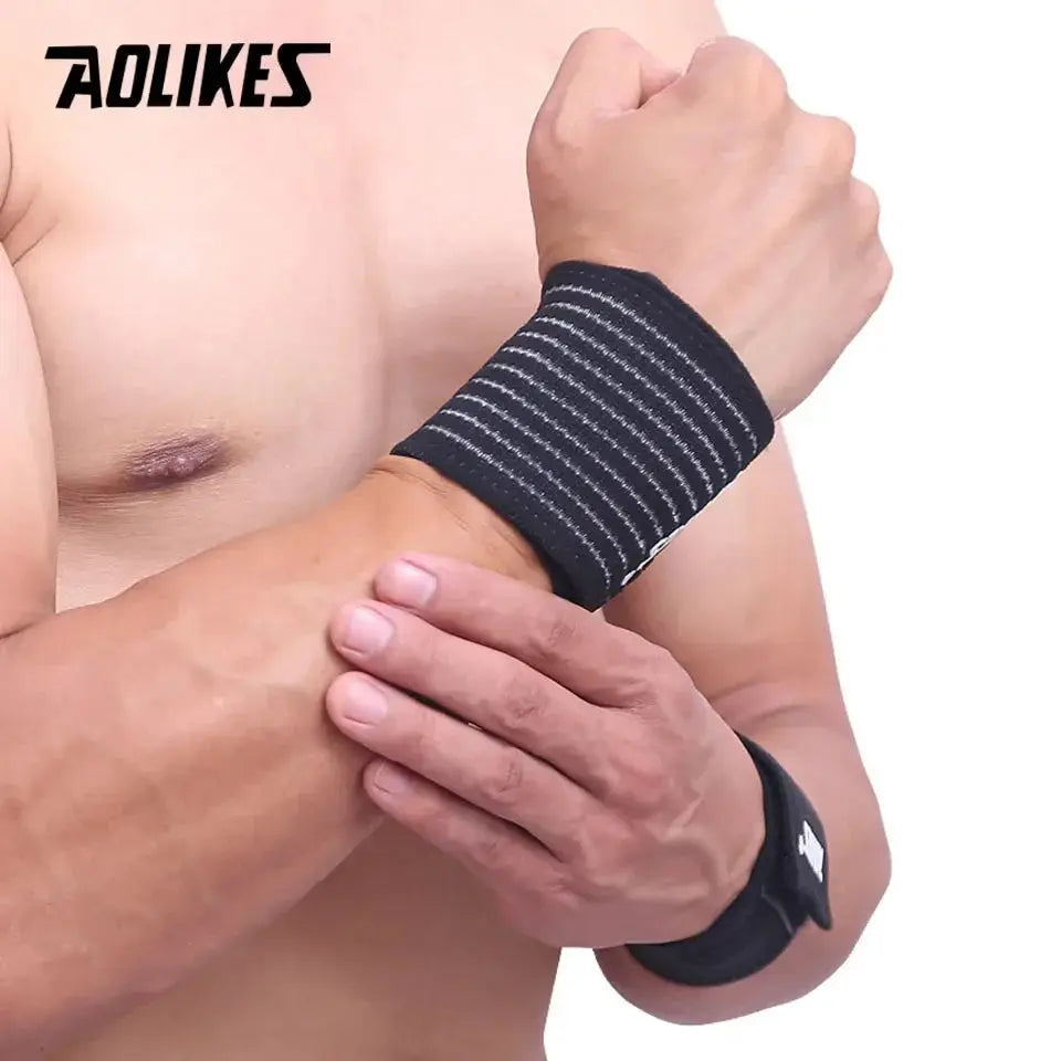 AOLIKES Cotton Elastic Bandage Wristband for Hand and Wrist Support in Sport Gym Carpal Tunnel Relief
