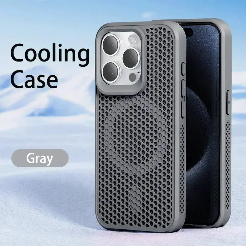 AeroShield Cooling Heat Dissipation Phone Case for iPhone 11 Pro Max to 17 Pro MagSafe Compatible Breathable Hard Back
