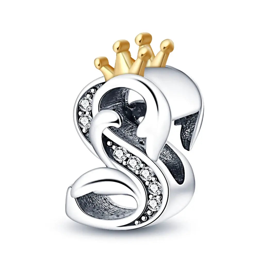 925 Sterling Silver Alphabet Charms A to Z Beads for Women Fit Original Bracelet DIY Jewelry Gift