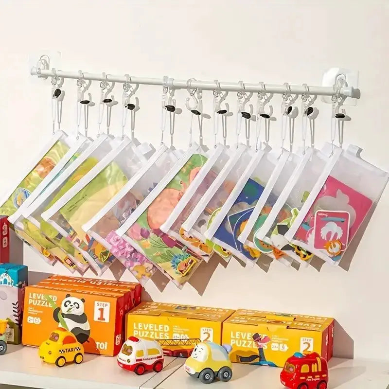 5 Pieces Waterproof Mesh Zipper Pouch Set for Toy Storage Document Folder Stationery Cosmetic Bag Office and School