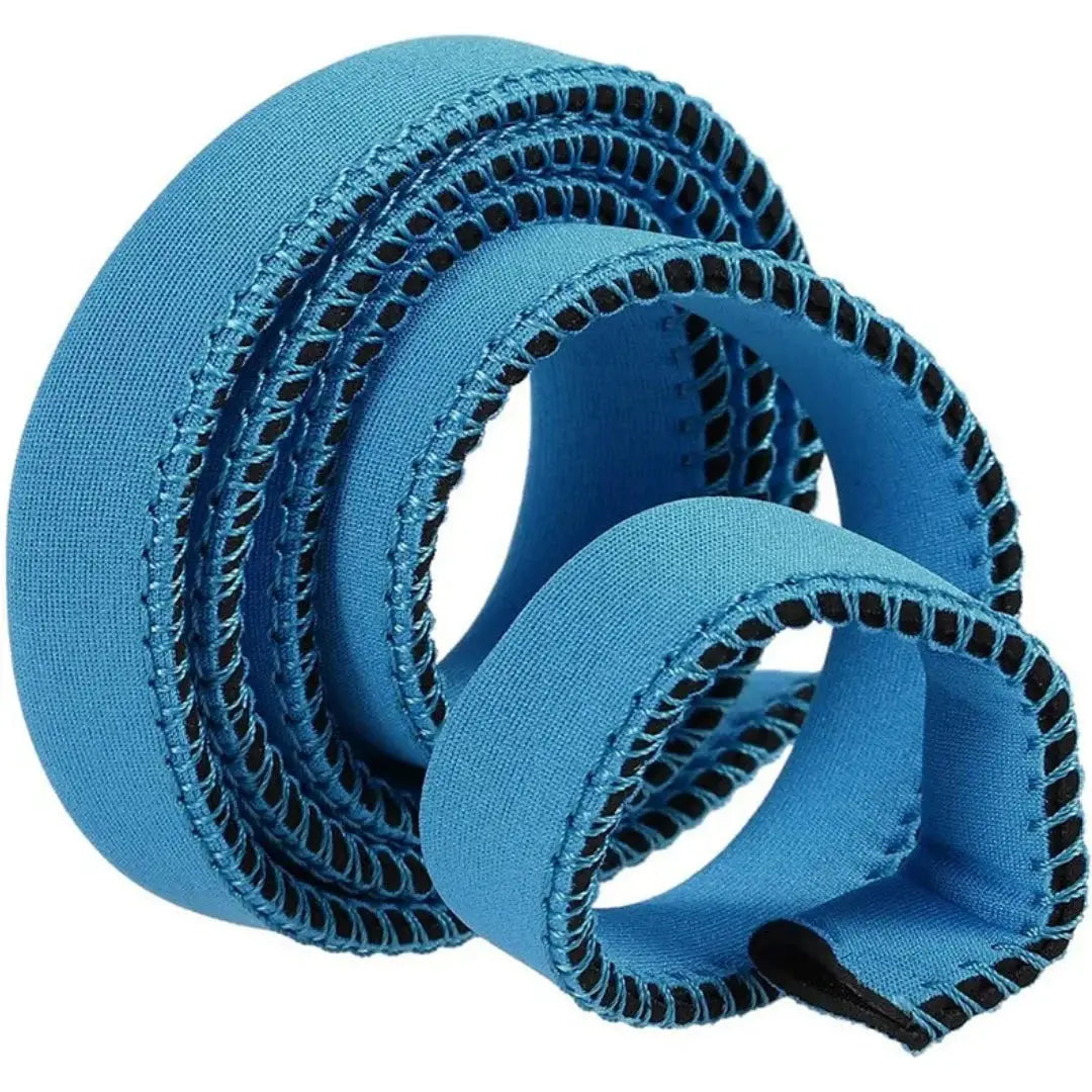 Blue hydration tube sleeve for water bladder; fabric insulated hose cover for outdoor camping