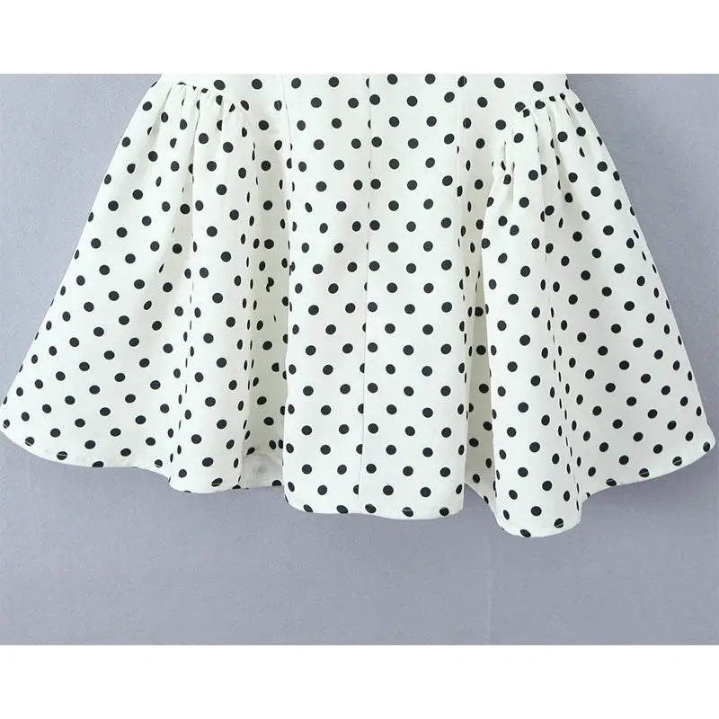 Yenkye French Style Retro Polka Dot Halter Dress Women Backless A Line