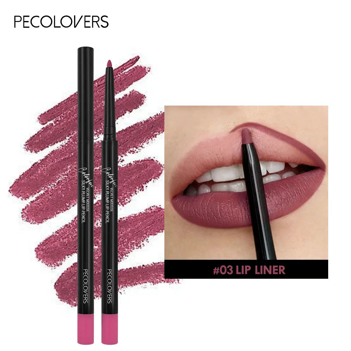 LuxLips Waterproof Matte Lipliner Pencil 12 Colors Long Lasting Smudge Proof Hydrating Lip Definer