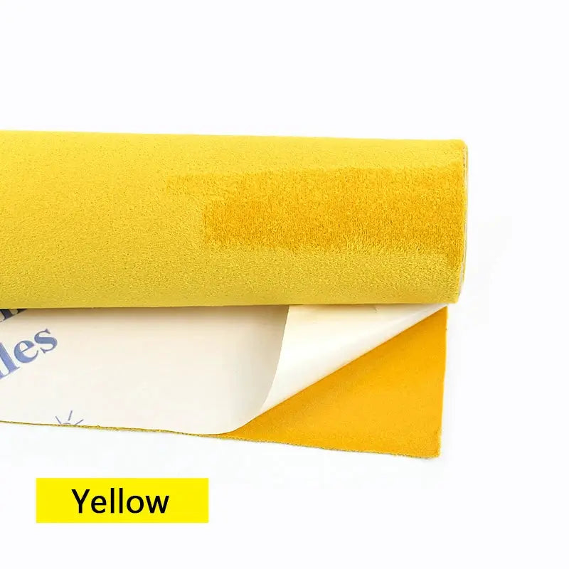 Self-adhesive faux suede fabric roll in yellow for car interior DIY trims