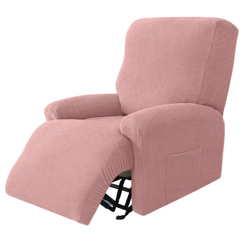 Pink stretch-spandex recliner slipcover set, 4pcs for chair, Simples Market