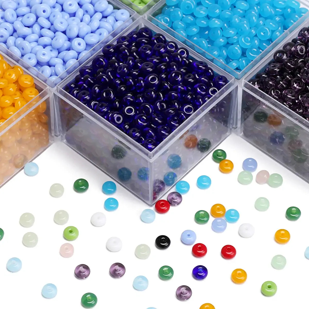 Glass Wheel Beads 60G Bag Loose Beads For DIY Jewelry Making Bracelets Earrings Crafting Projects
