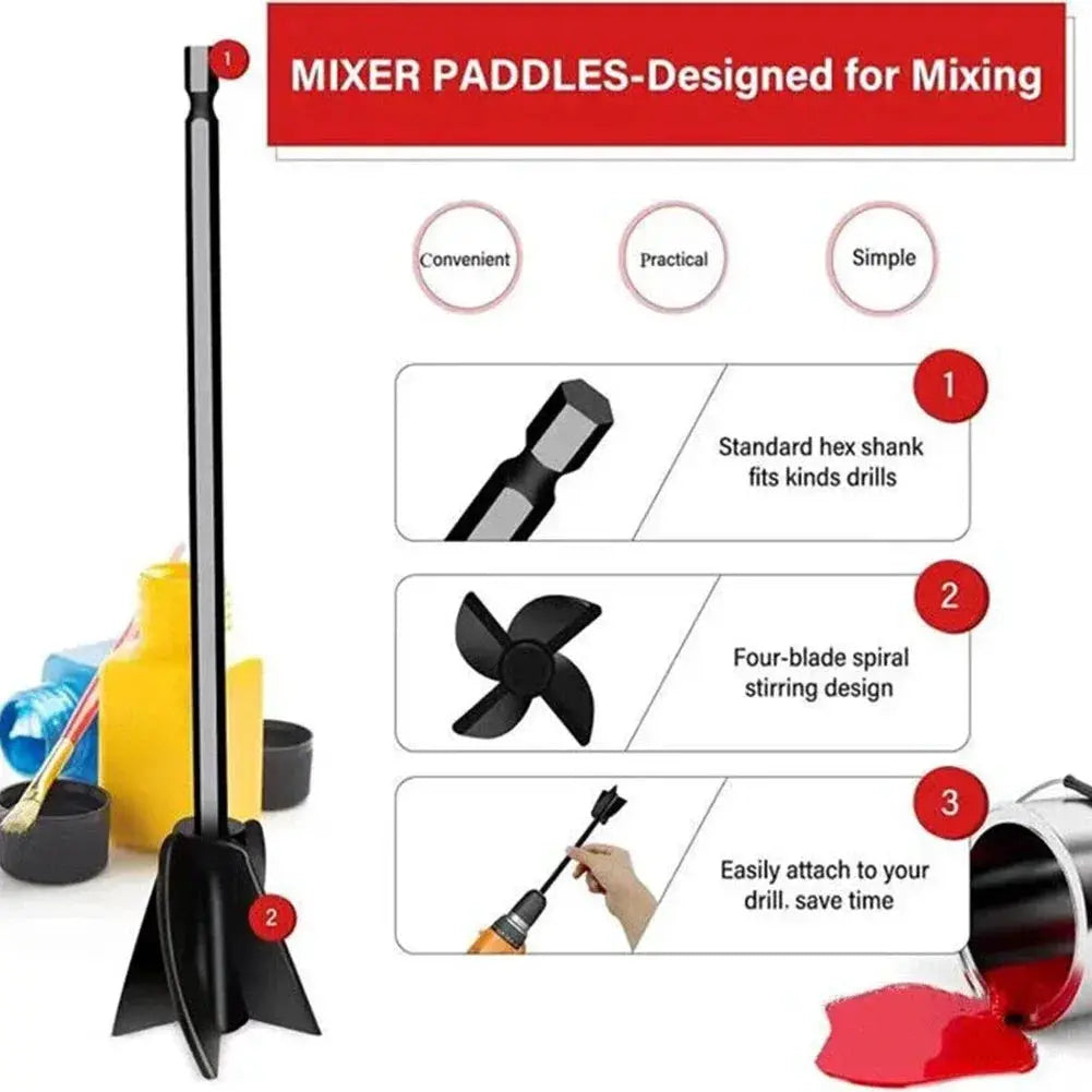 6.35mm Hex Shaft Drill Mixer For Epoxy Resin And Paint High Viscosity Stirring Paddle Attachment