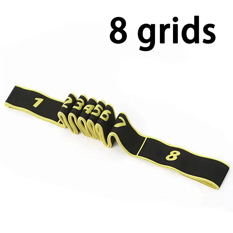 8 Section Dance Resistance Band For Yoga Pilates Fitness With Adjustable Elasticity And Tension Belt