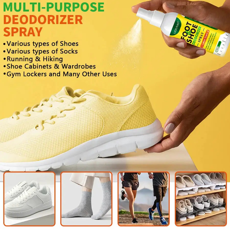 100ml Foot And Shoe Deodorizer Spray Lemon Scent Antibacterial Odor Neutralizer For Shoes And Feet