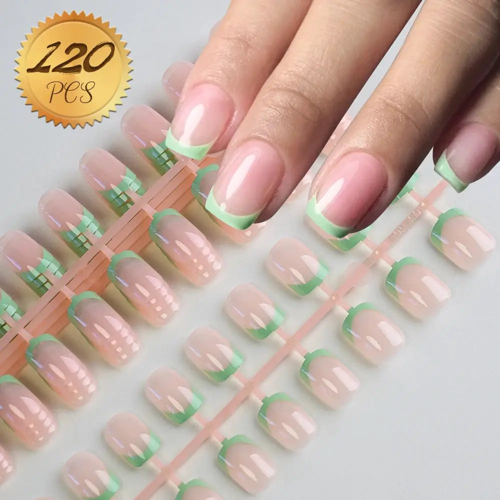 Nailuxe Light Pink Press On Nails Short To Medium Square Full Cover Tips 100 Piece Set For Hands And Feet