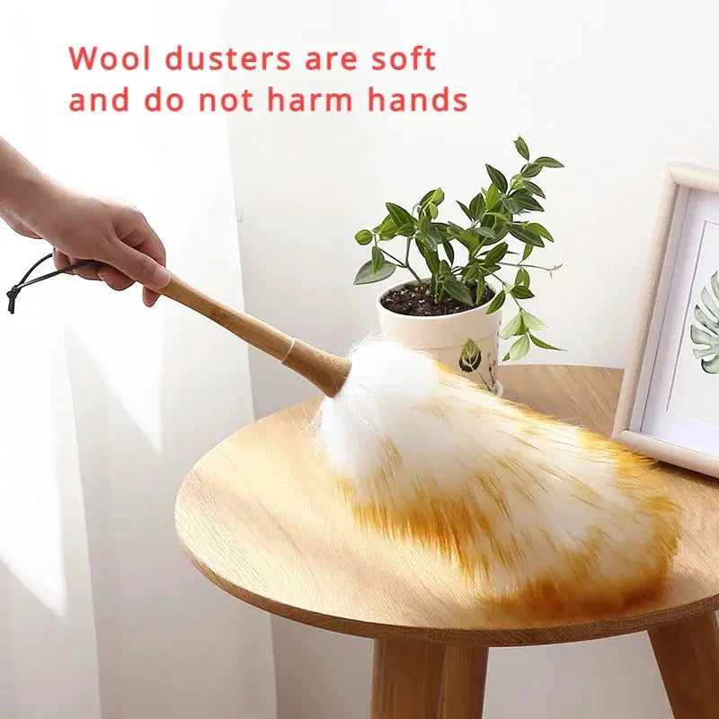 Scalable Wool Duster For Home And Car Cleaning Washable Dust Brush Gentle On Delicate Surfaces
