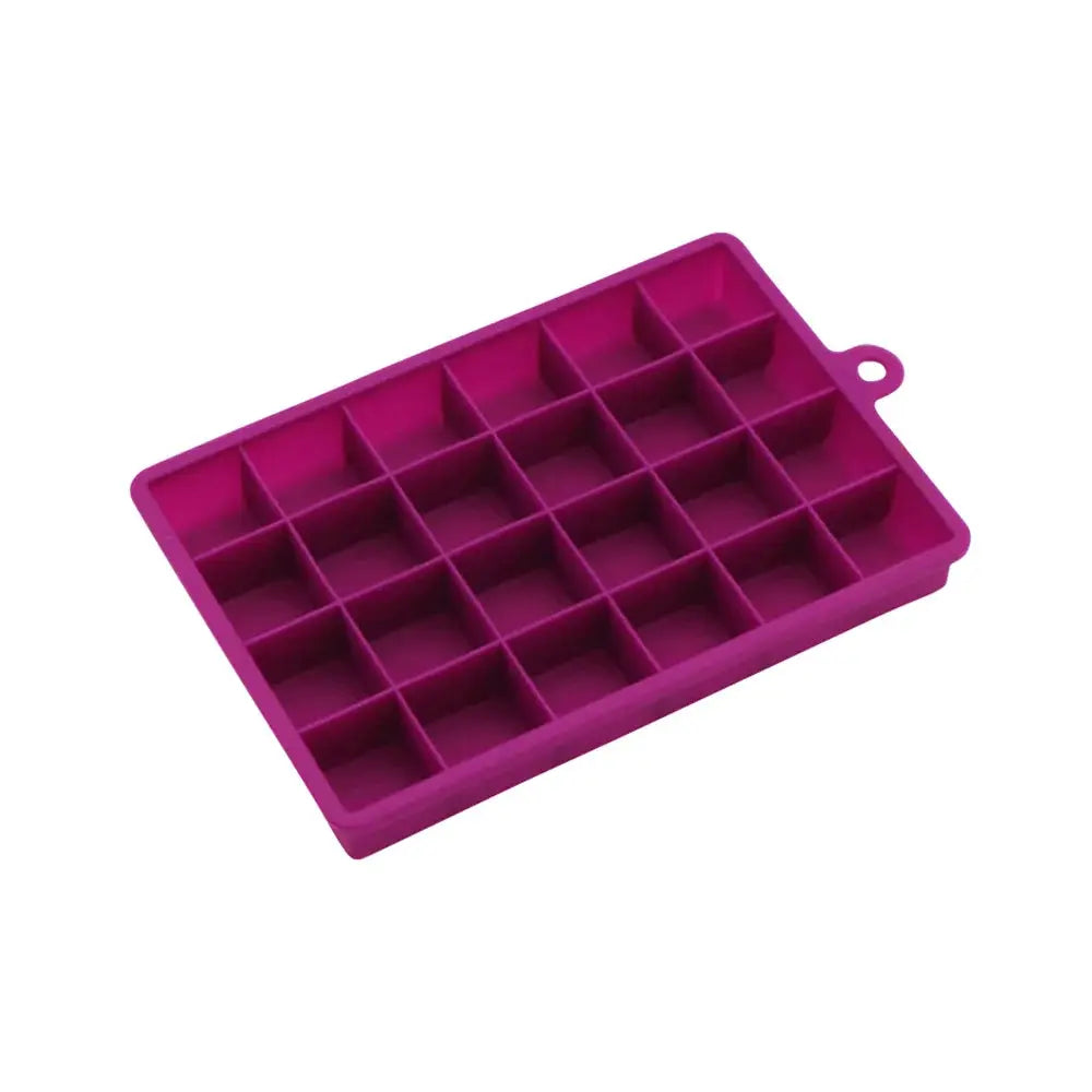 Silicone ice cube mold 24-grid square with lid, purple, by Simples Market