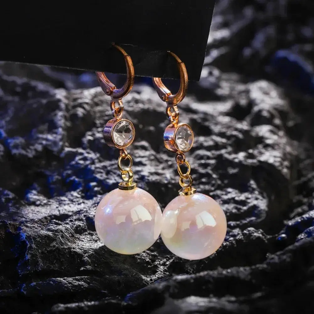2022 New Trend Simulation Pearl Long Earrings With Flower Rhinestone Pendant For Women Wedding Korean Jewelry