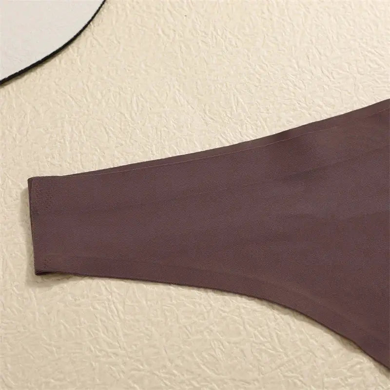 Simples Market seamless brown ice-silk G-string thong underwear