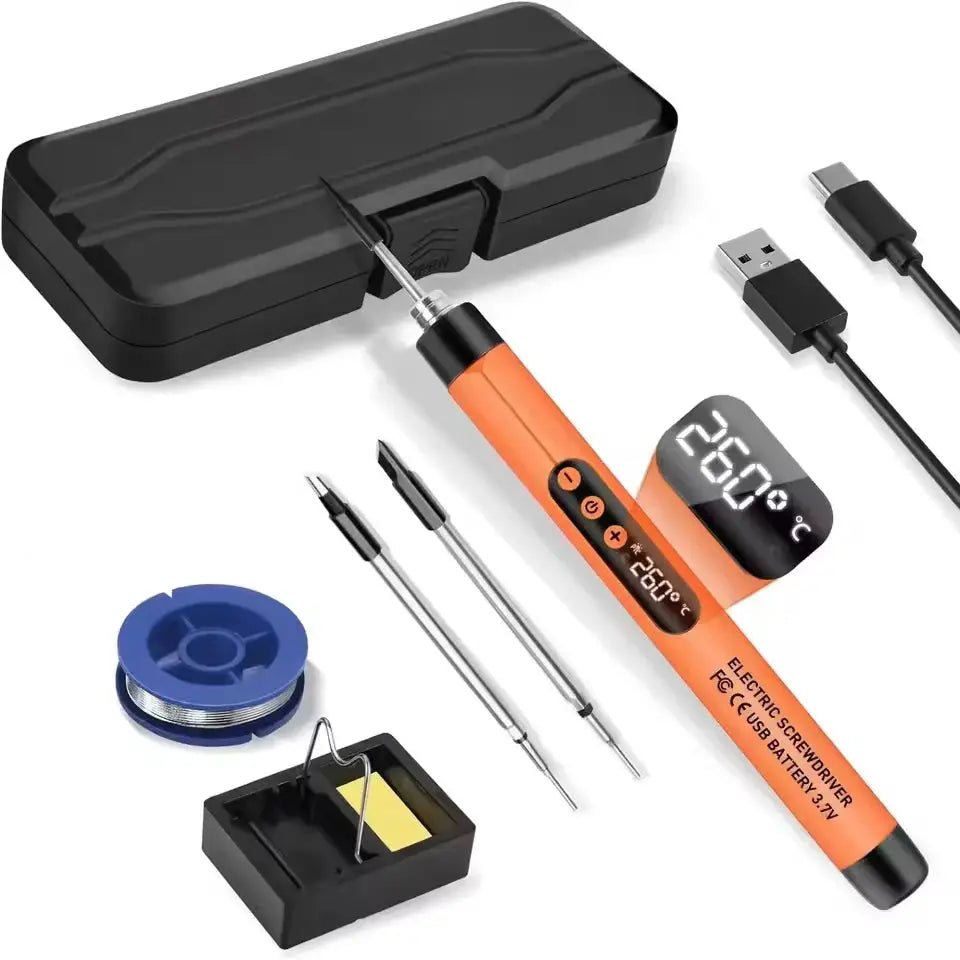 USB Soldering Iron Kit Mini Digital Adjustable Temperature Type C Interface Portable Welding Tool