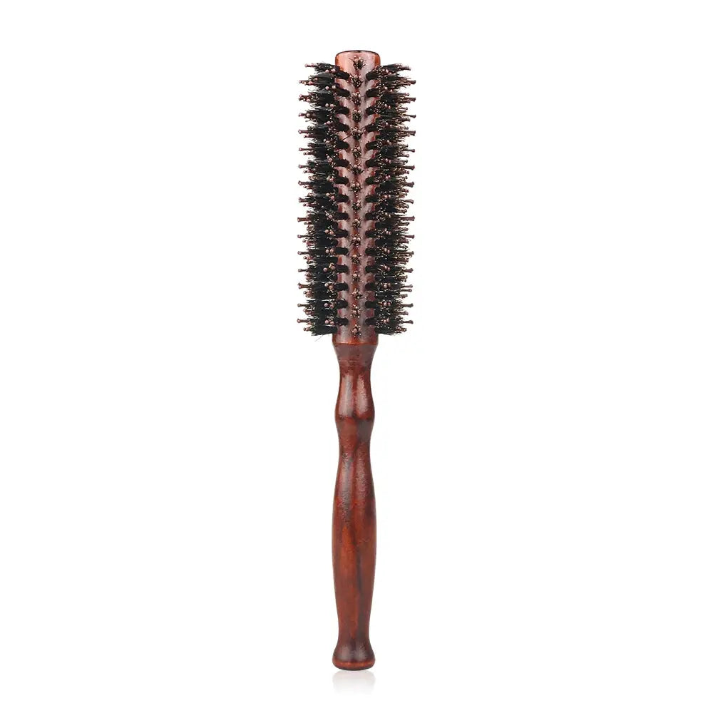 Round hairbrush with wood handle and boar bristles by Simples Market