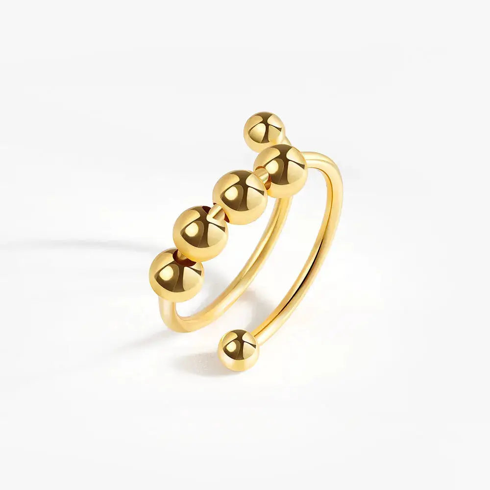 SMJEL Fidget Spinner Ring for Women Crystal Flower Eye Butterfly Animal Motifs Stress Relief Wedding Jewelry