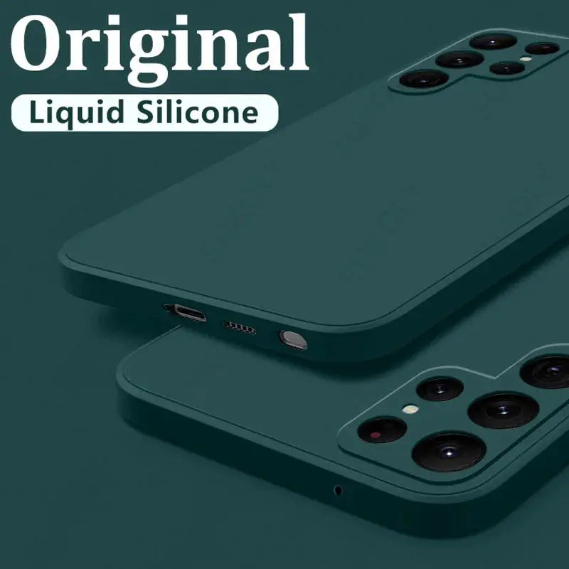 Case for Samsung Galaxy S26/S24/S23/S22/S25 Ultra; teal liquid silicone, shockproof by Simples Market